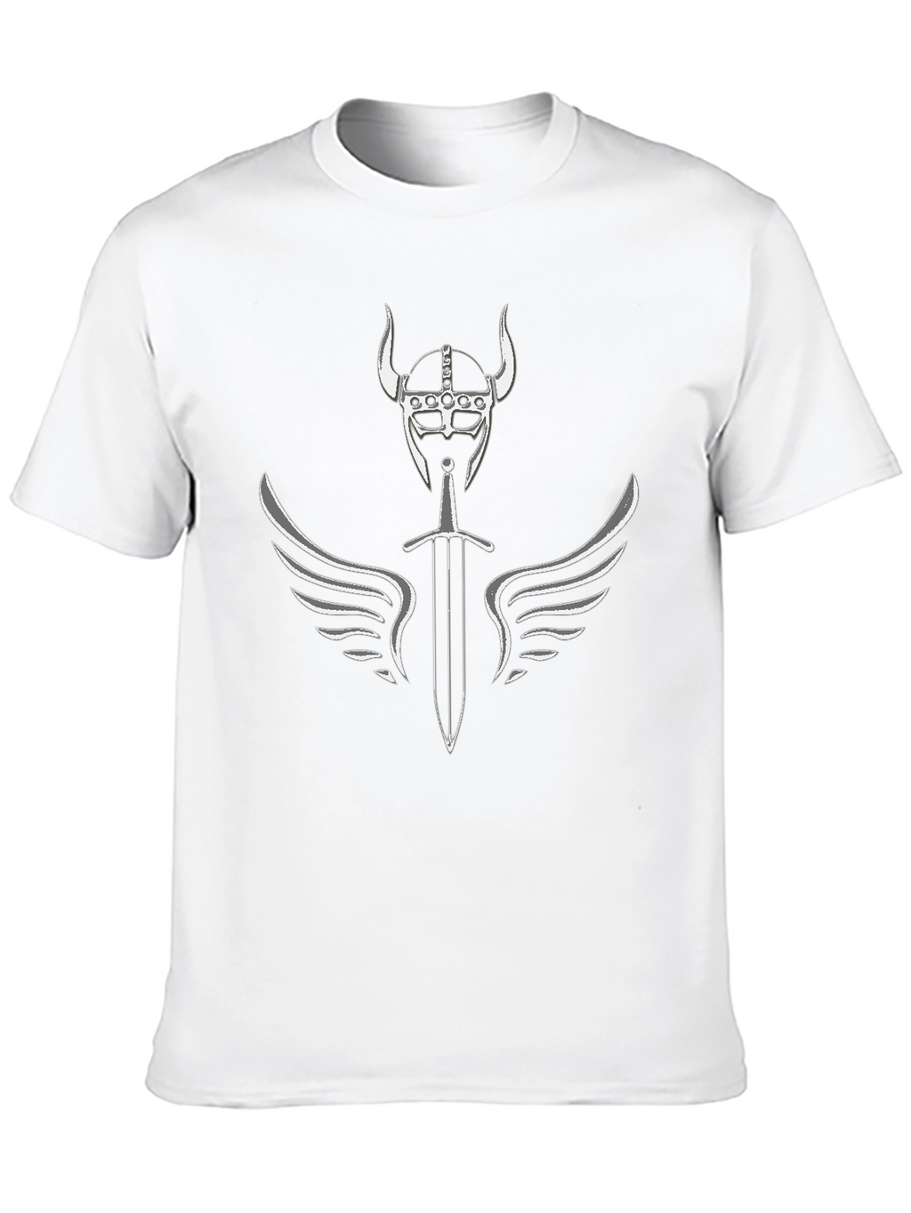 Viking Helmet Sword Wings Graphic T-Shirt