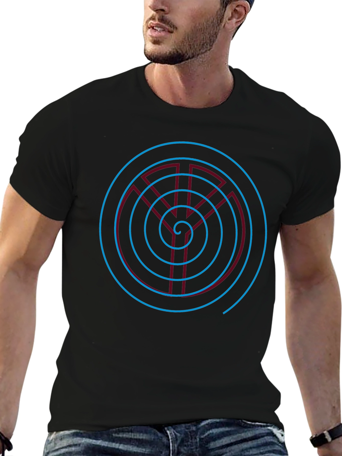 Spiral Labyrinth Graphic Tee - Stylish Casual Wear