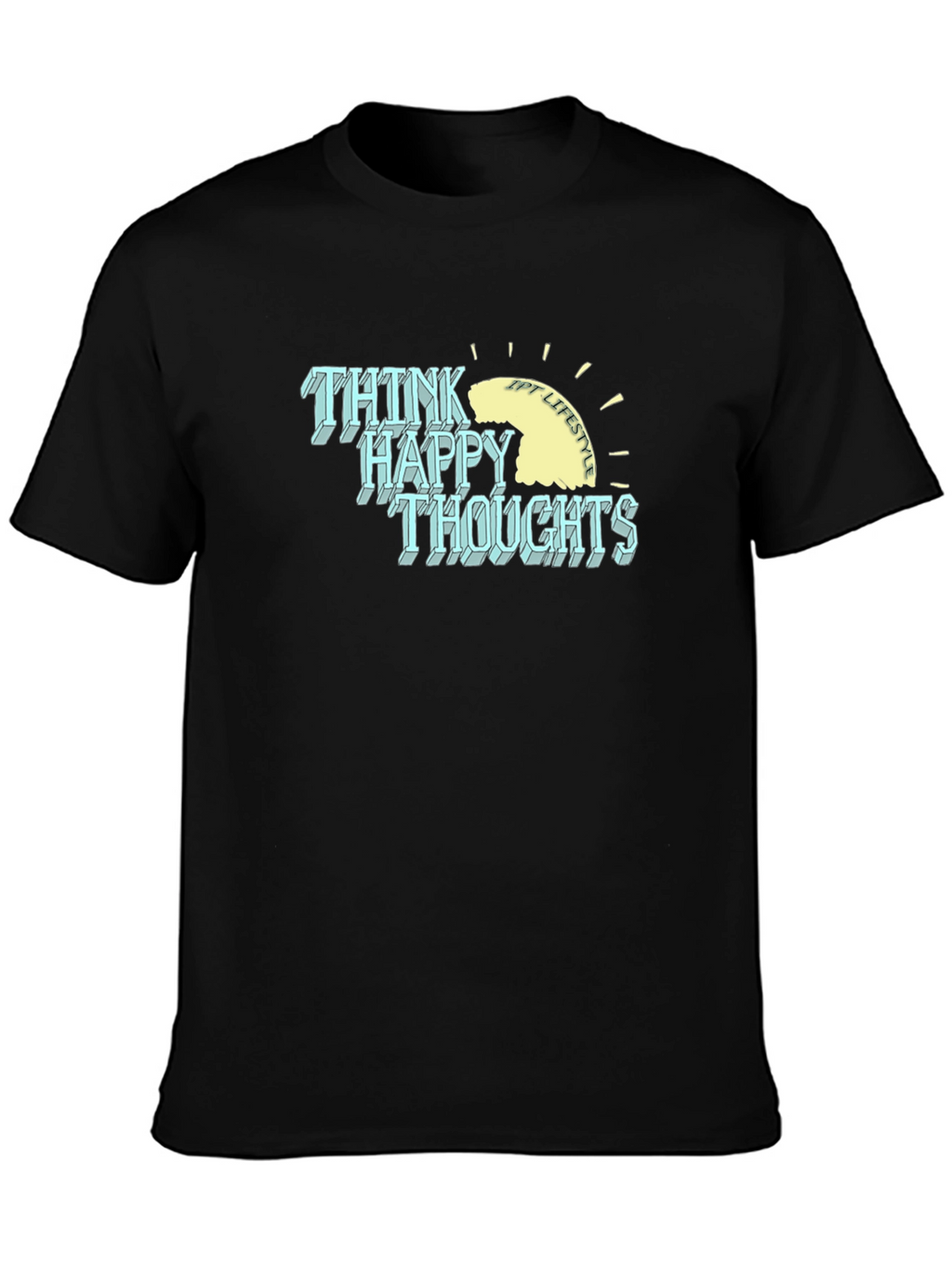Think Happy Thoughts Graphic Tee - Black
