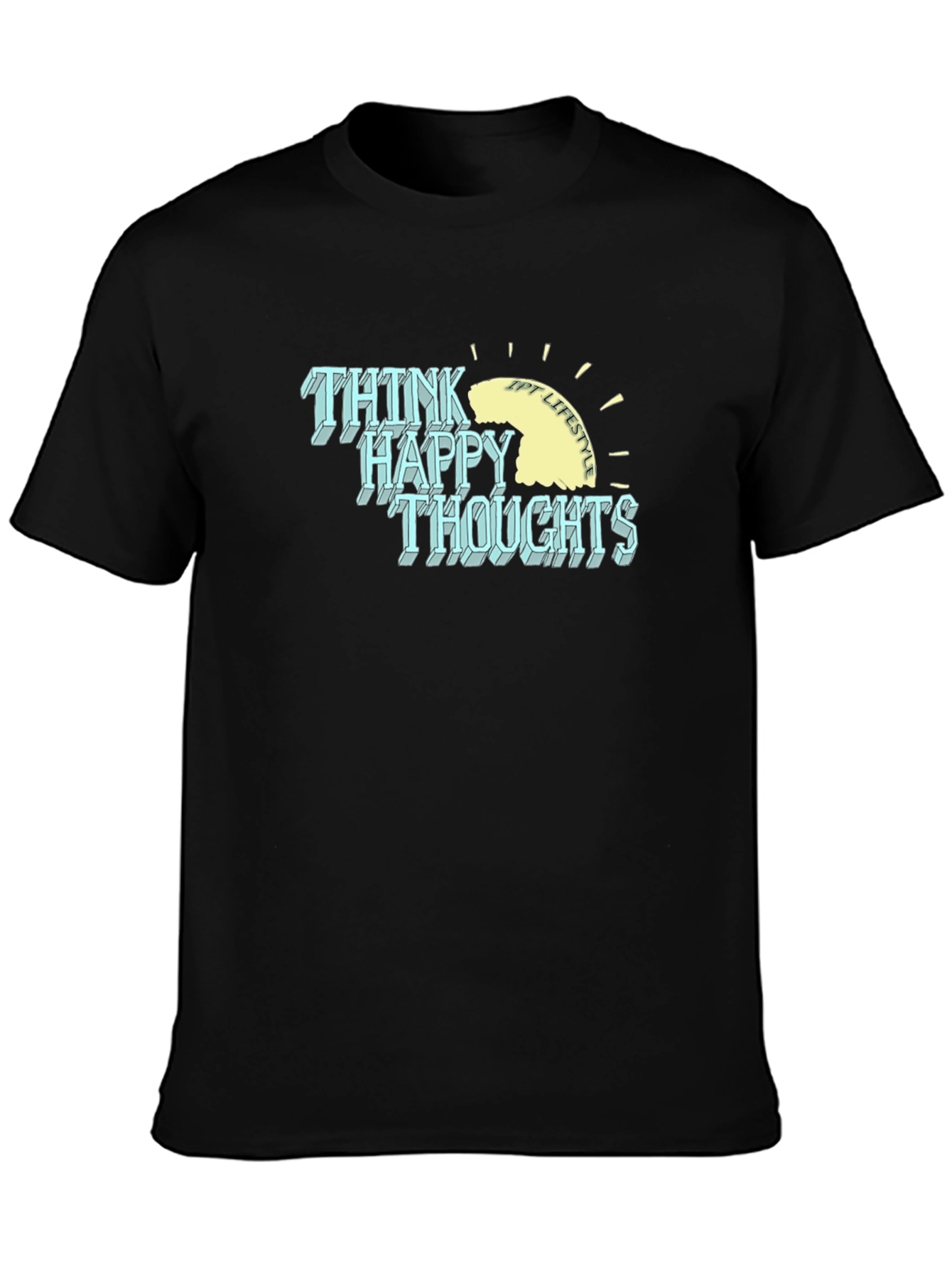 Think Happy Thoughts Graphic Tee - Black