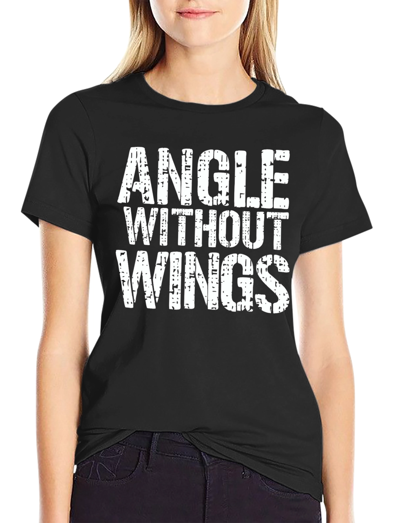 Angle Without Wings Black Graphic Tee
