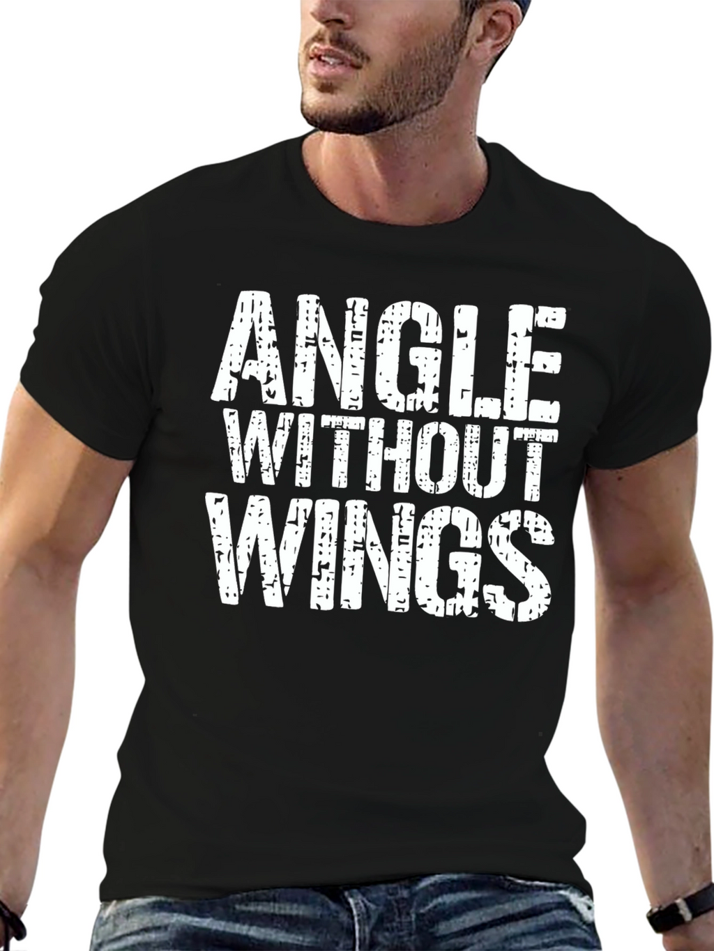 Angle Without Wings Black Graphic Tee