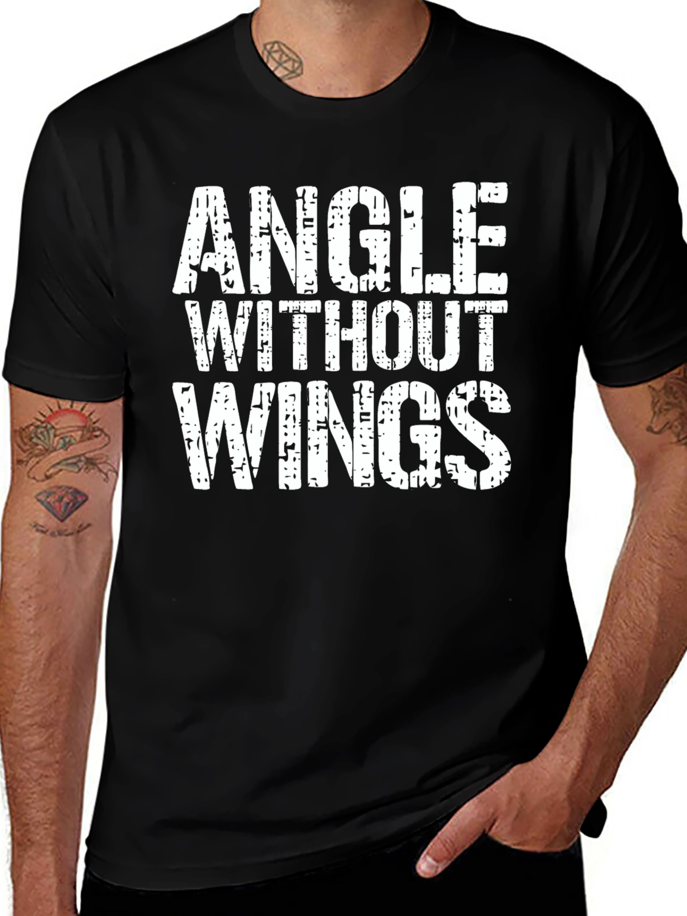 Angle Without Wings Black Graphic Tee