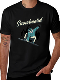 Snowboard Graphic Tee - Black Cotton T-Shirt
