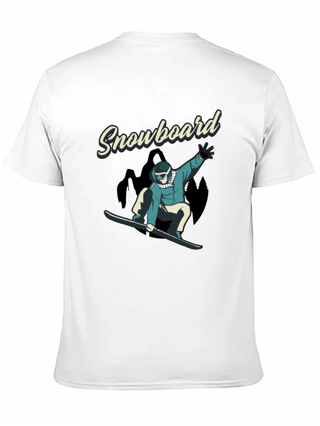 Snowboard Graphic Tee - Black Cotton T-Shirt