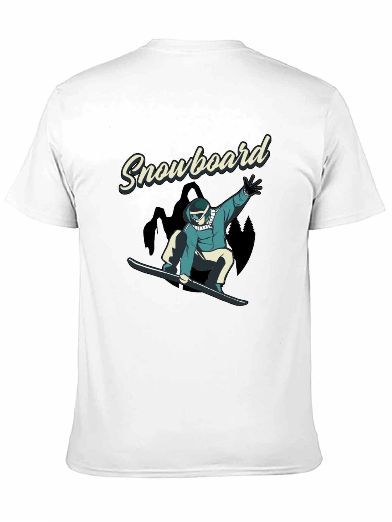 Snowboard Graphic Tee - Black Cotton T-Shirt