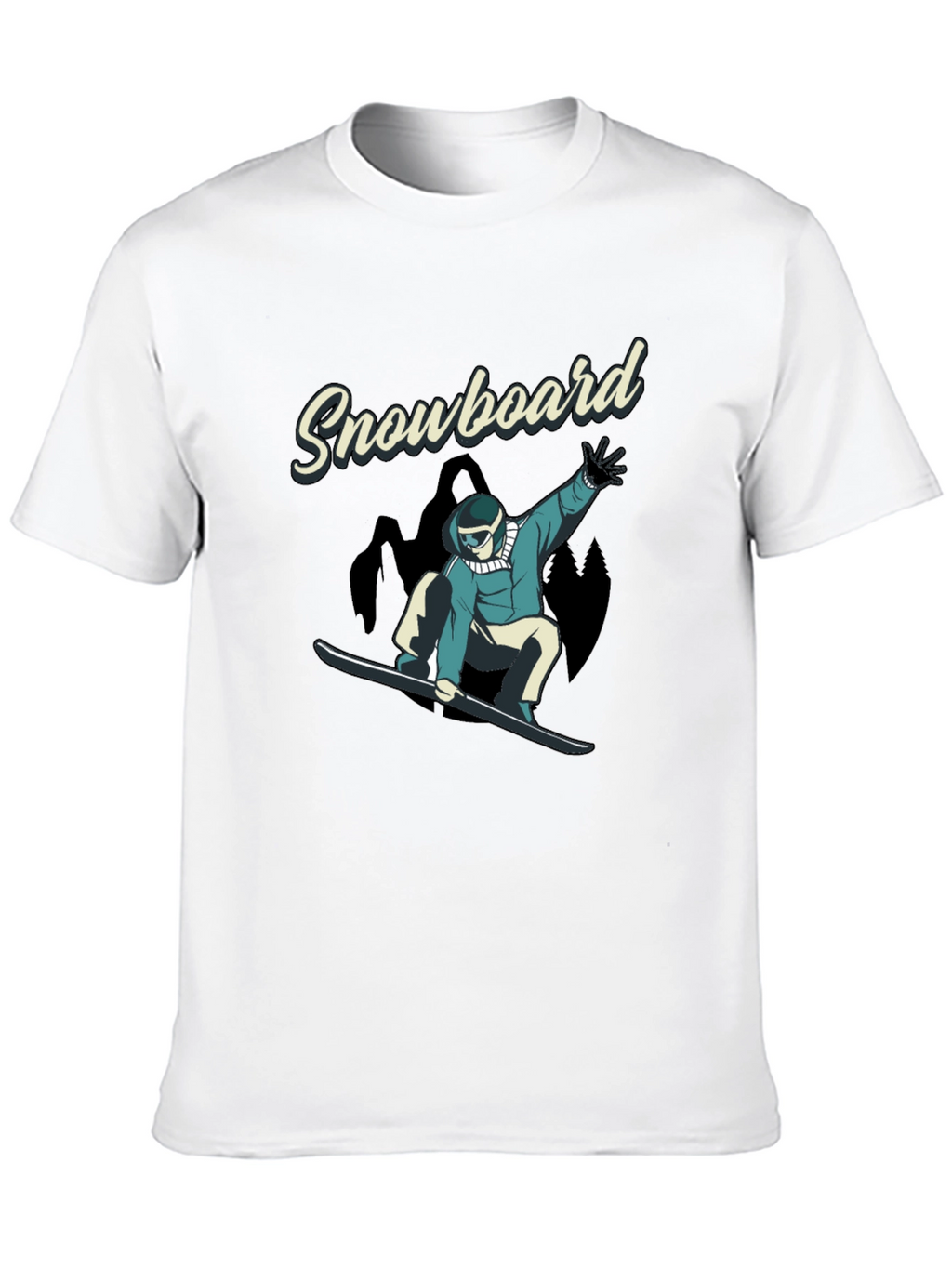 Snowboard Graphic Tee - Black Cotton T-Shirt