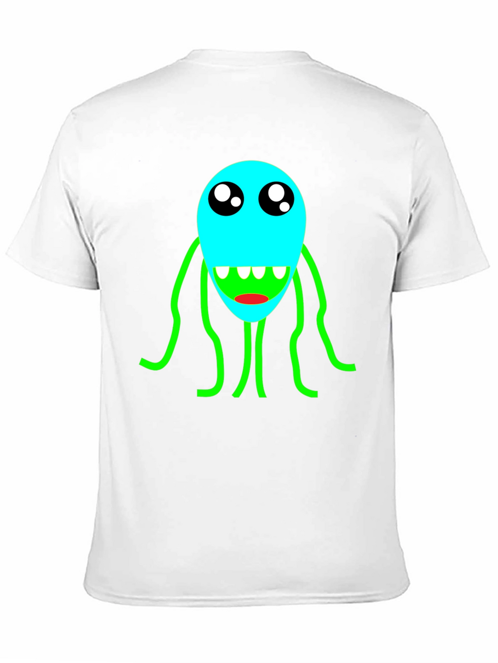 Cartoon Monster Graphic T-Shirt - Black Crew Neck Tee