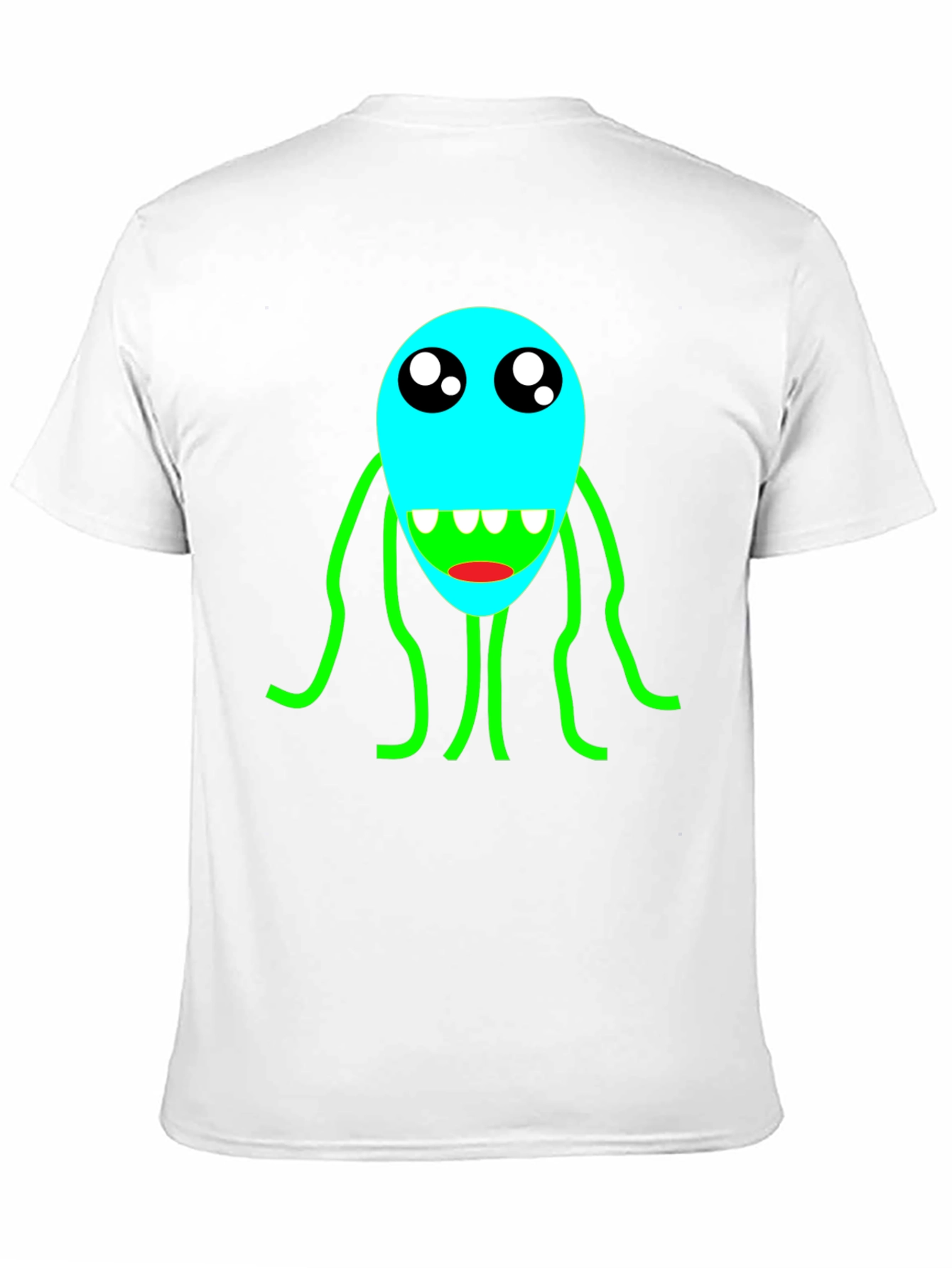 Cartoon Monster Graphic T-Shirt - Black Crew Neck Tee