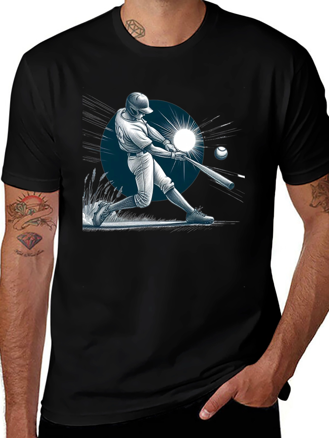 Baseball Batter Graphic Tee - Stylish Sports Apparel