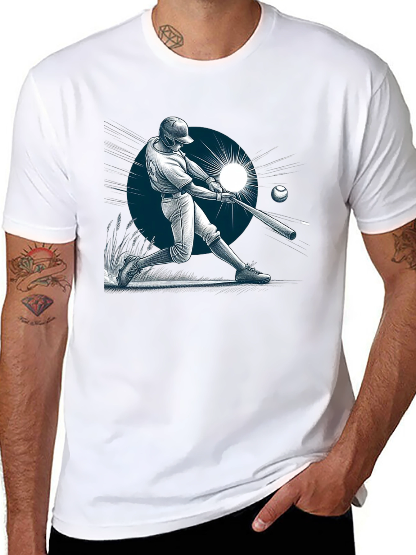 Baseball Batter Graphic Tee - Stylish Sports Apparel