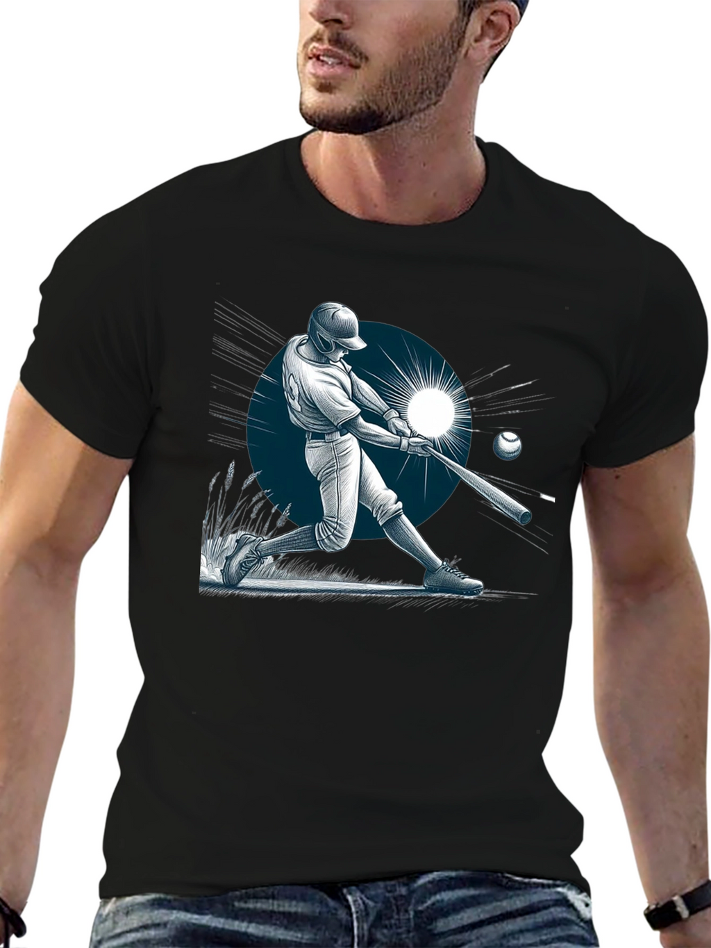 Baseball Batter Graphic Tee - Stylish Sports Apparel