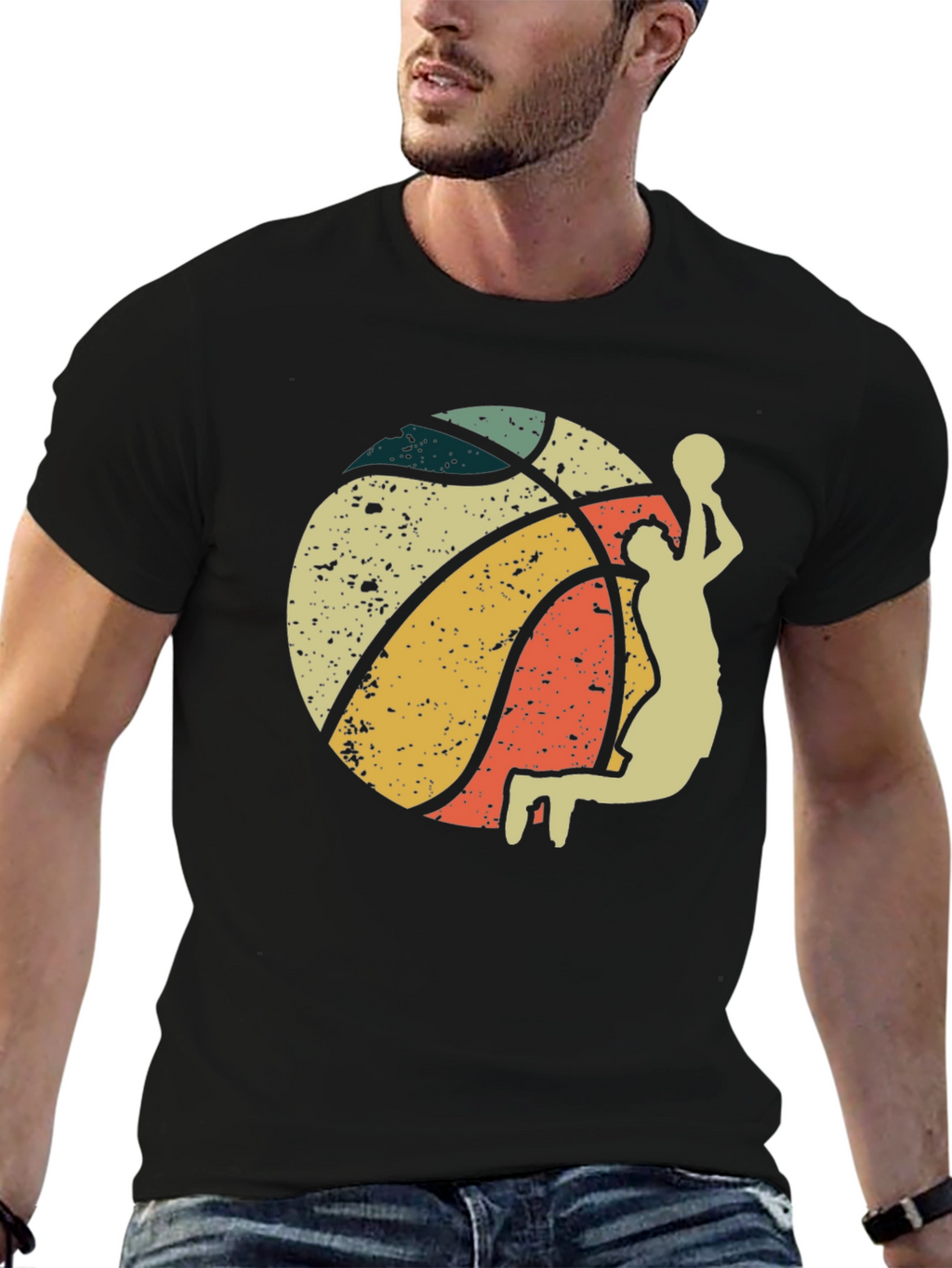 Retro Basketball Player Graphic T-Shirt