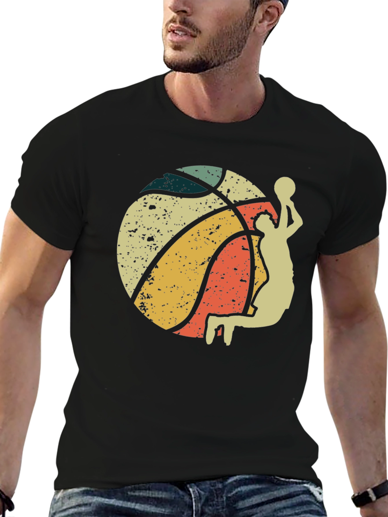 Retro Basketball Player Graphic T-Shirt