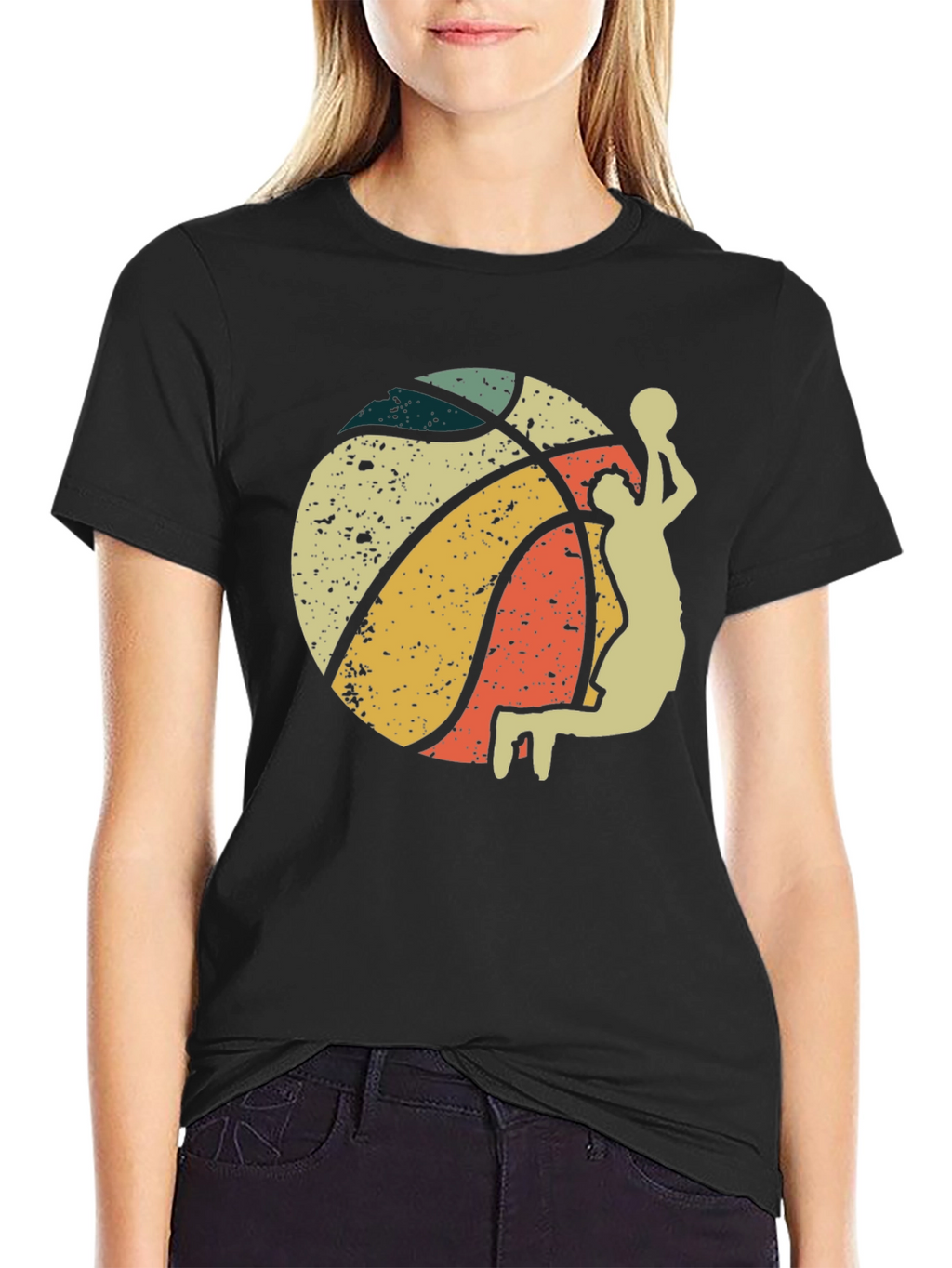 Retro Basketball Player Graphic T-Shirt