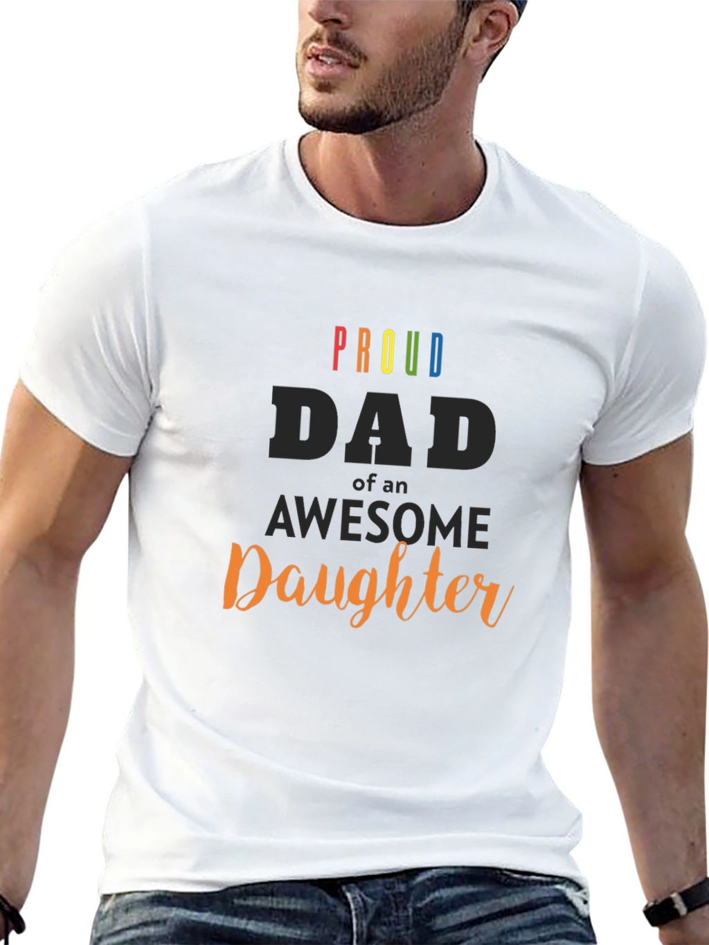 Proud Dad of an Awesome Daughter Black T-Shirt