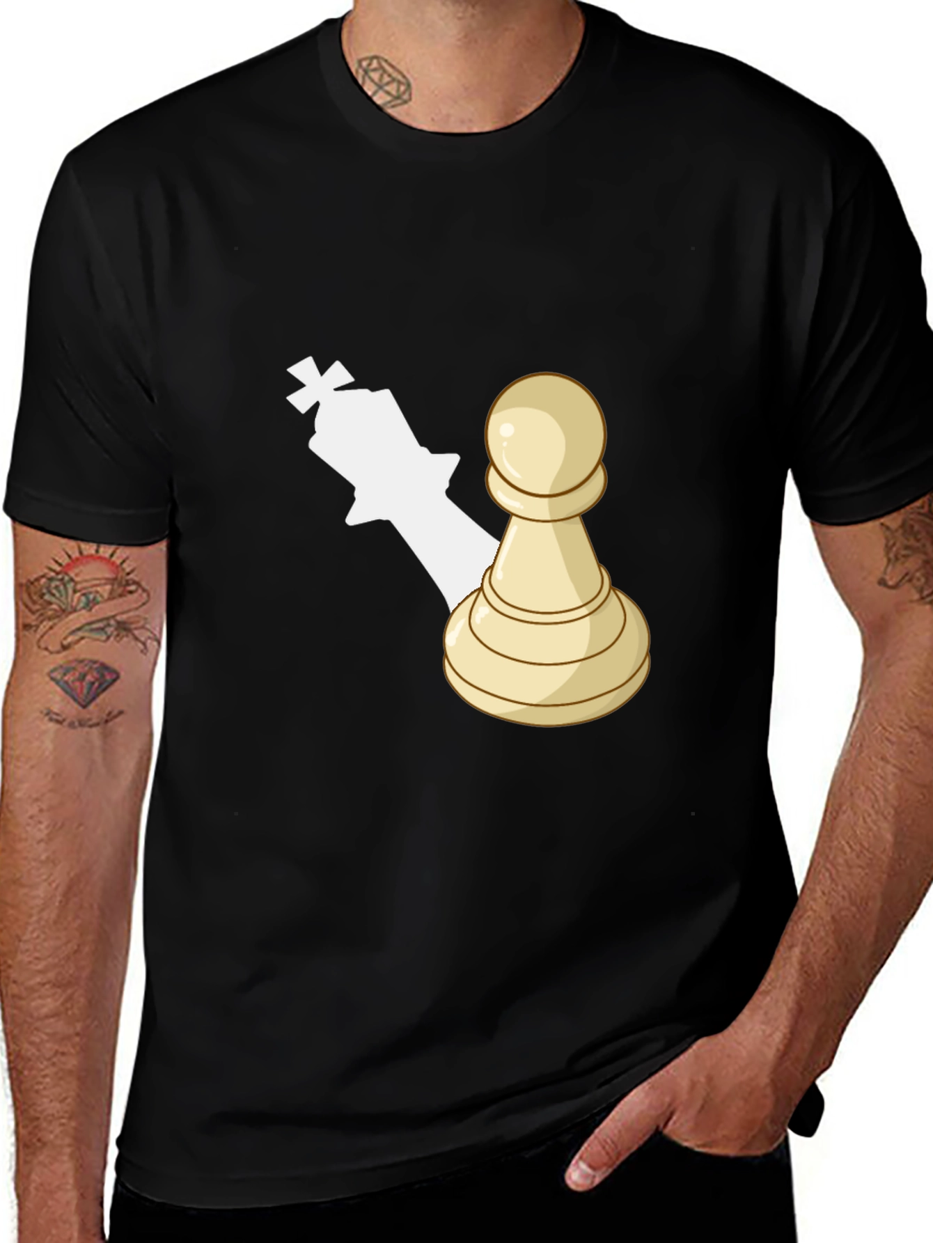 Chess Piece Graphic Tee - Pawn King Shadow