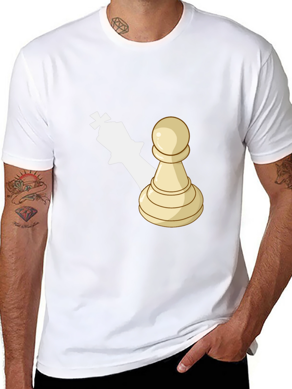 Chess Piece Graphic Tee - Pawn King Shadow