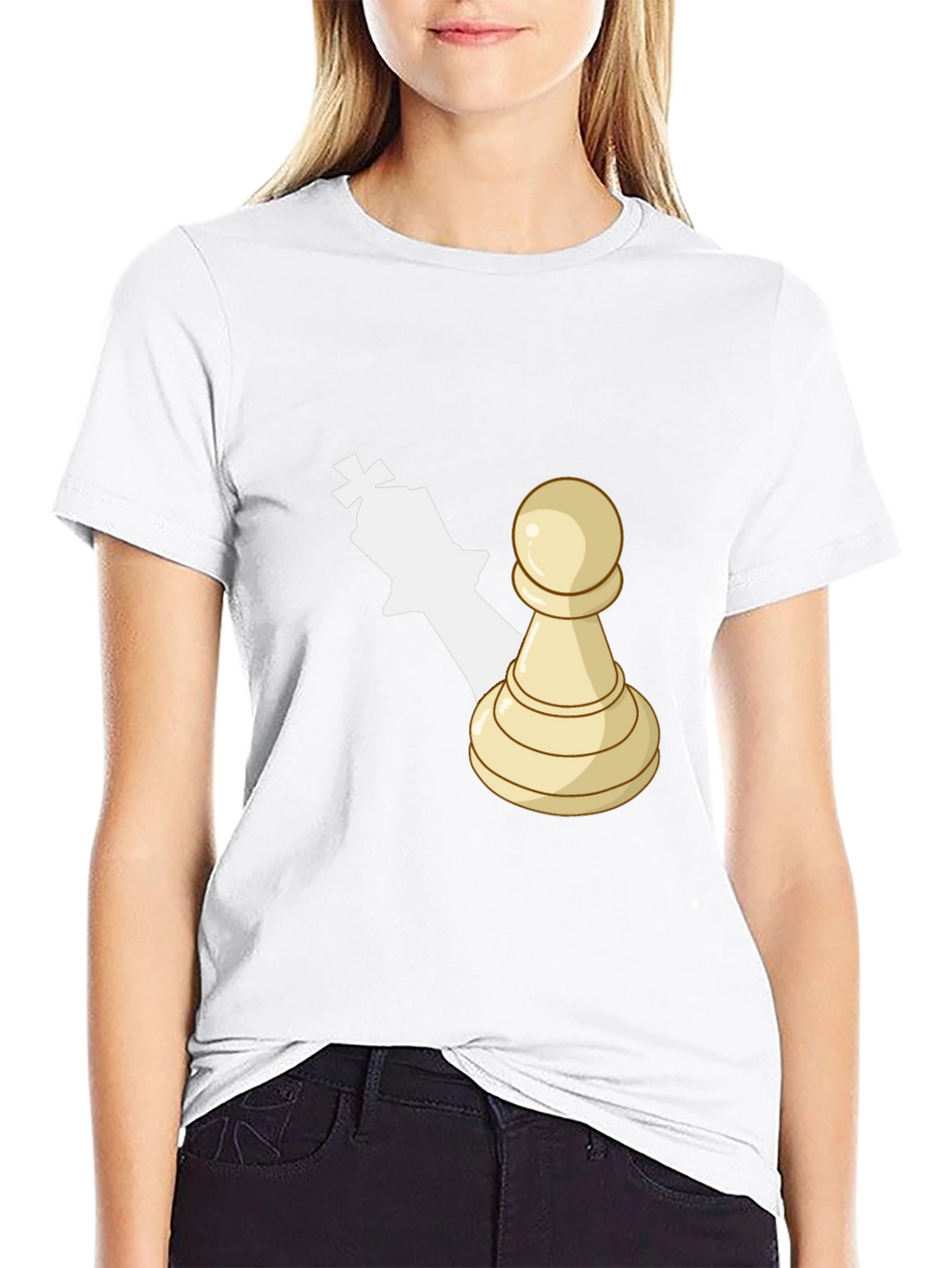 Chess Piece Graphic Tee - Pawn King Shadow