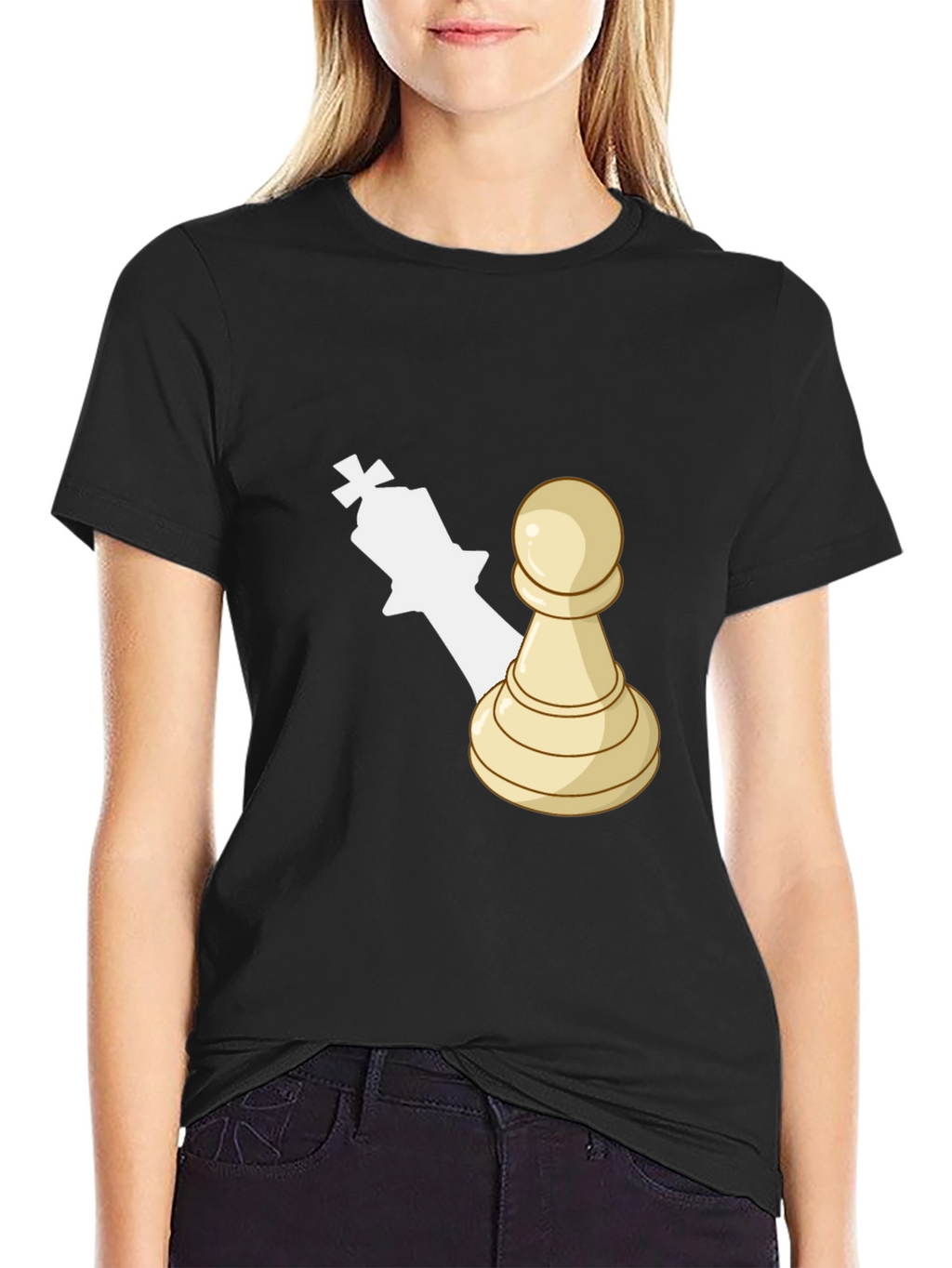Chess Piece Graphic Tee - Pawn King Shadow