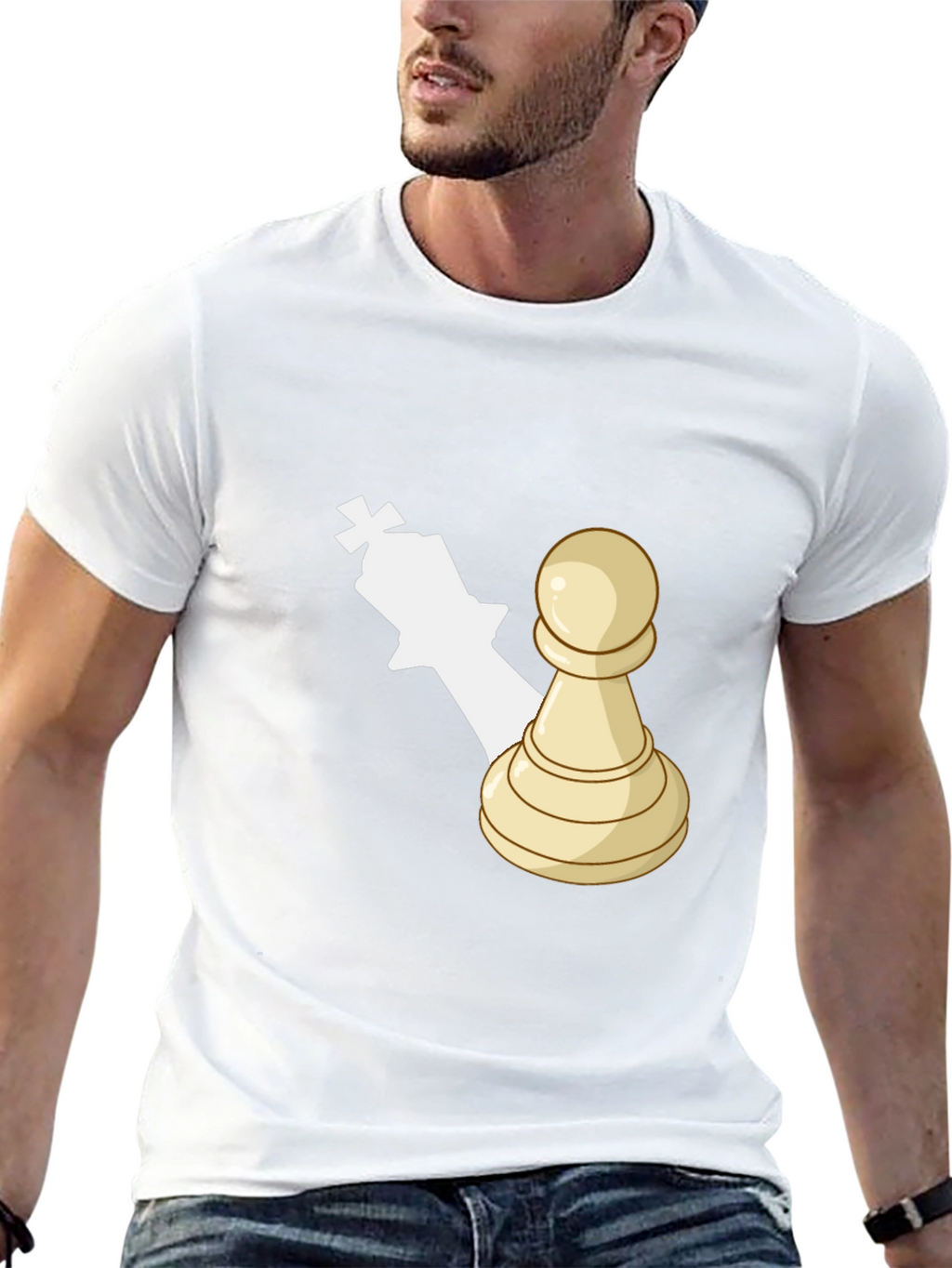 Chess Piece Graphic Tee - Pawn King Shadow