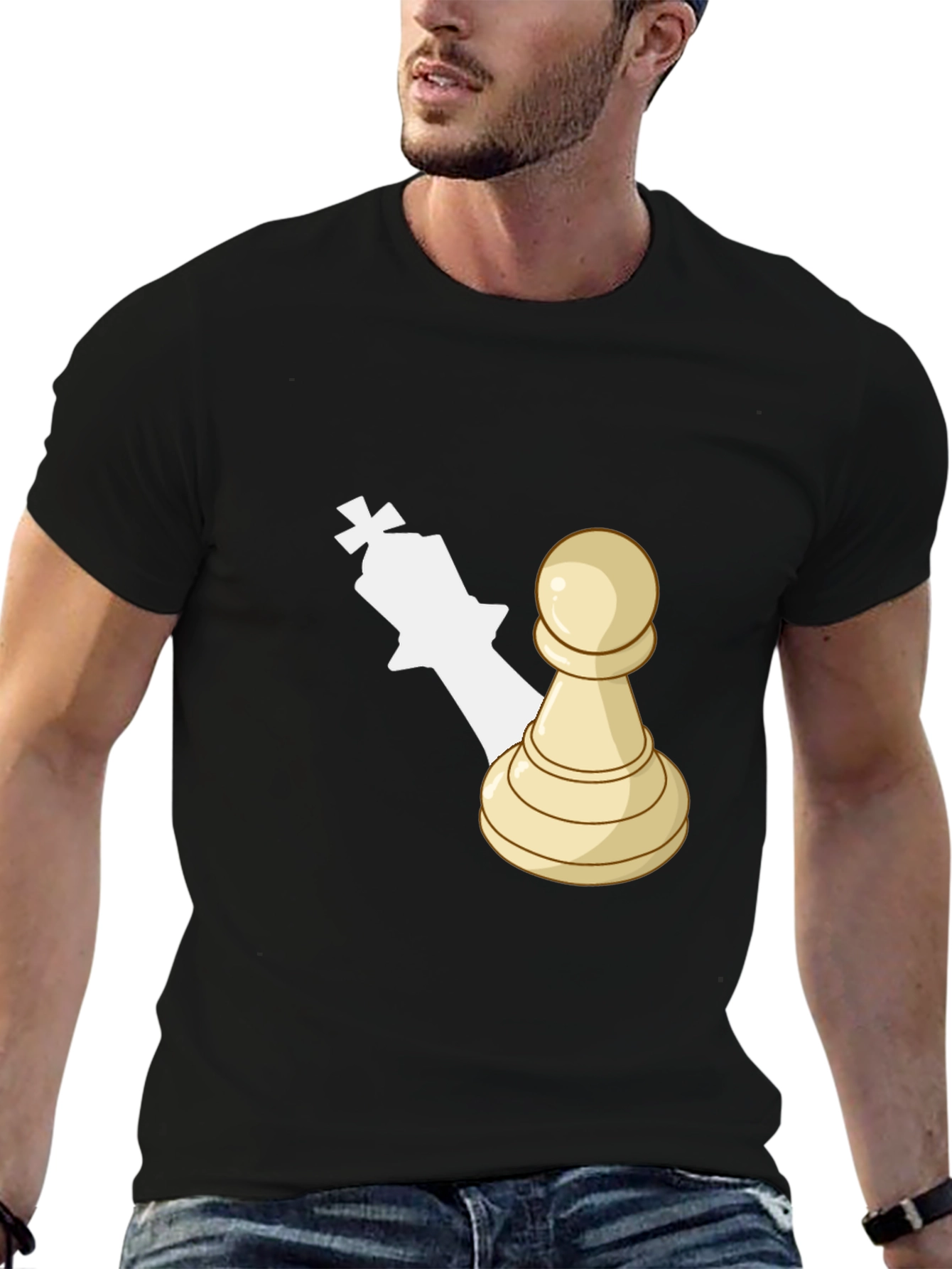Chess Piece Graphic Tee - Pawn King Shadow