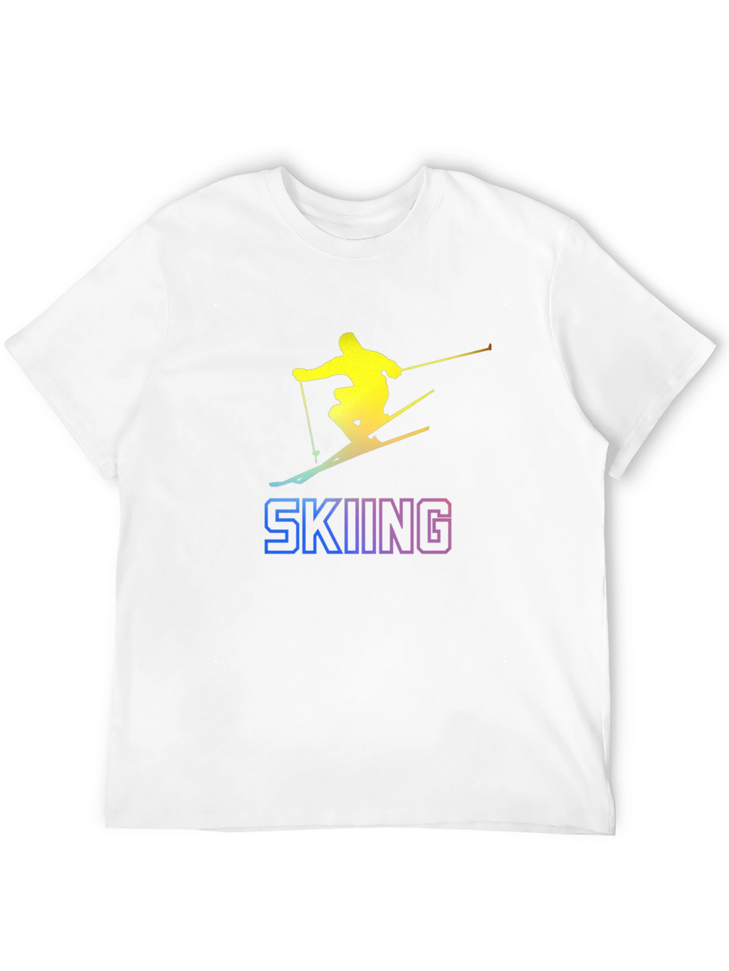 Skiing Graphic Tee - Black Cotton T-Shirt