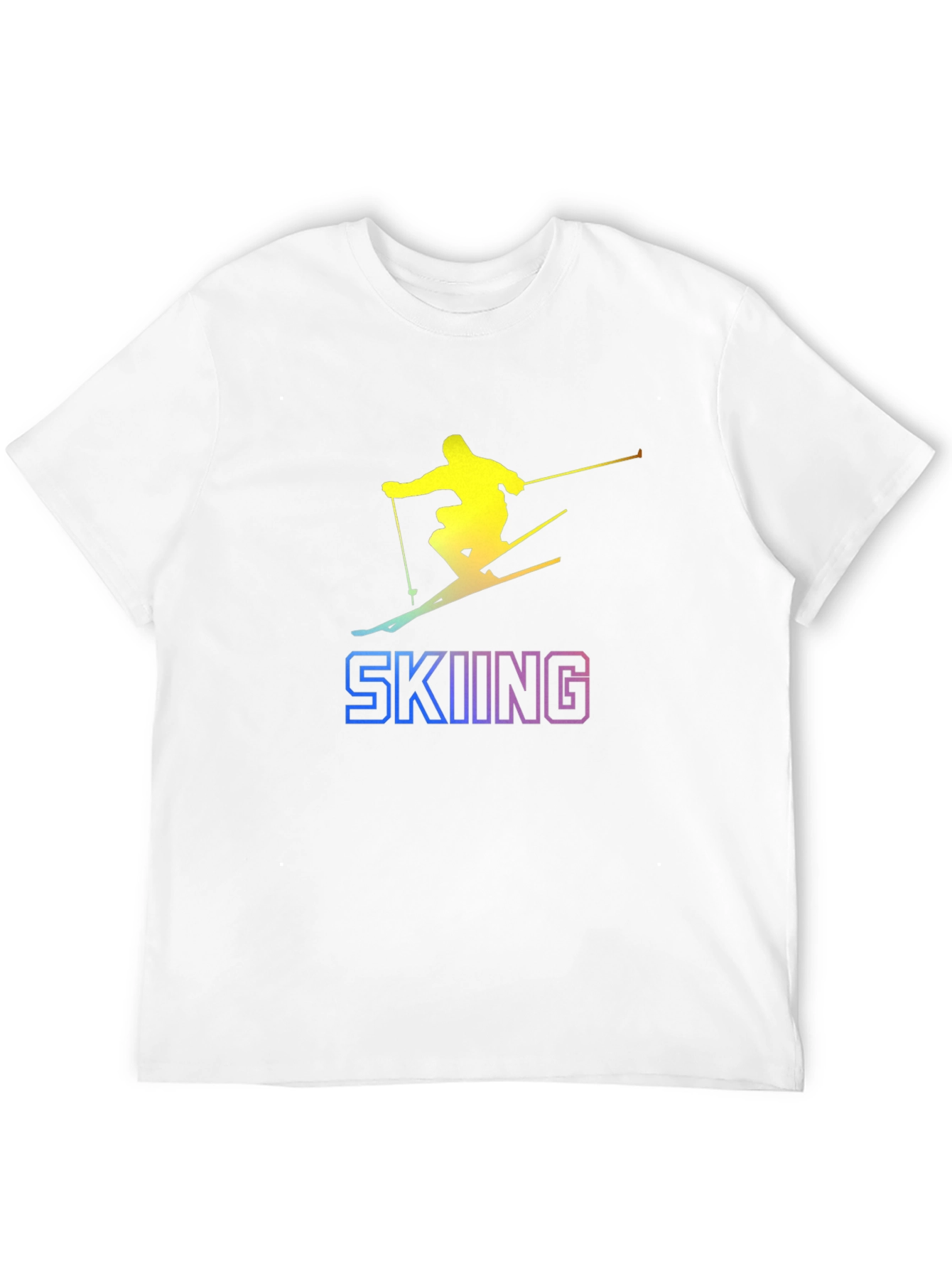 Skiing Graphic Tee - Black Cotton T-Shirt