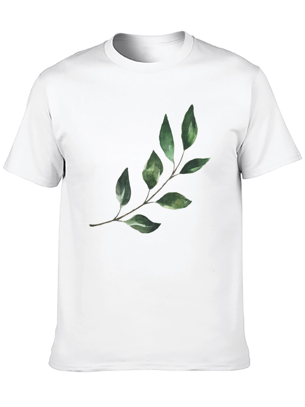 Botanical Leaf Print Black T-Shirt