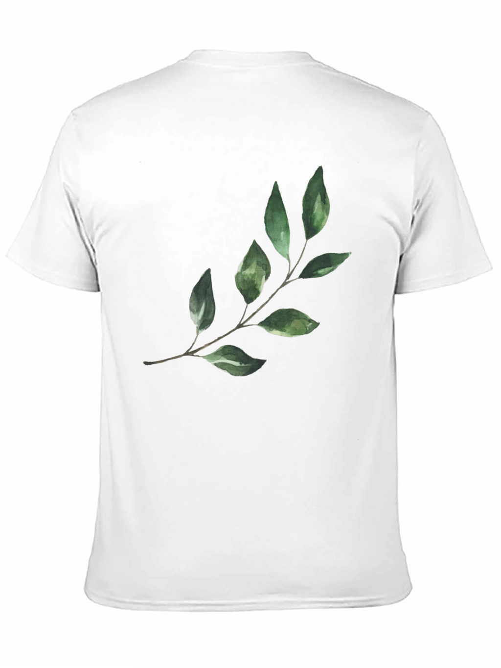 Botanical Leaf Print Black T-Shirt