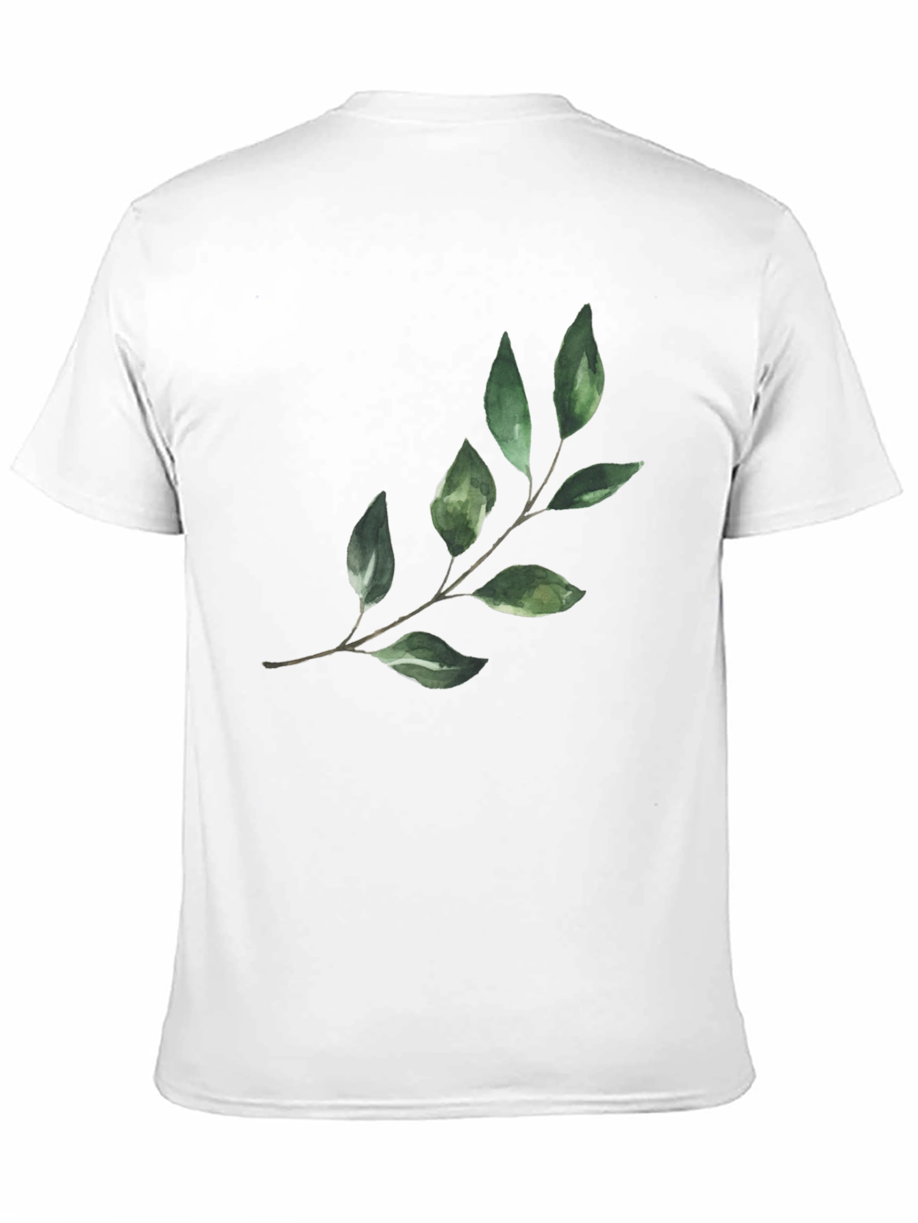 Botanical Leaf Print Black T-Shirt