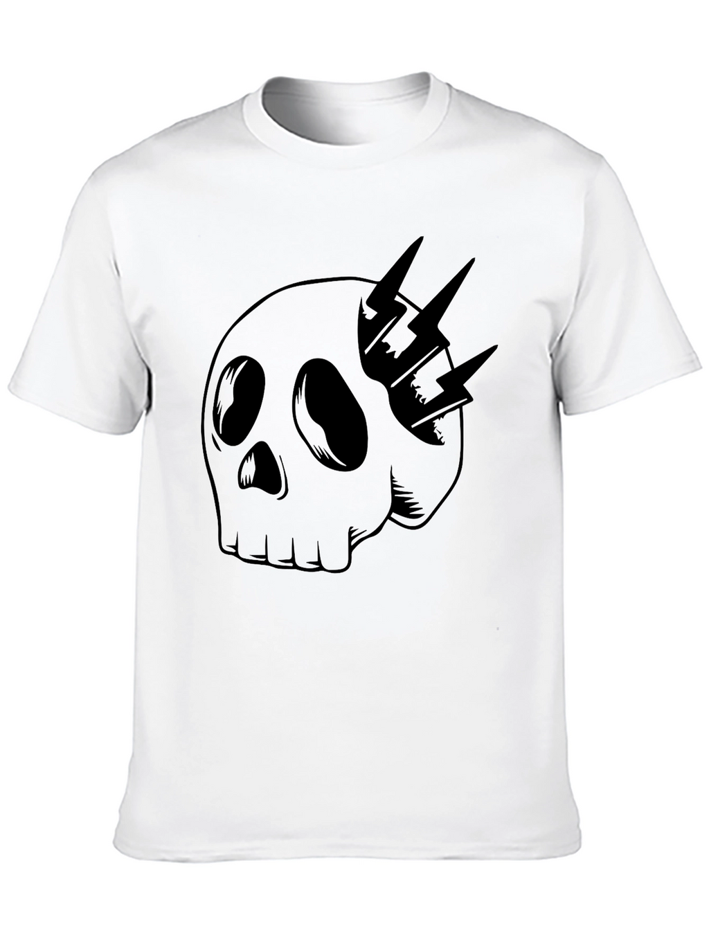 Skull & Lightning Bolt Graphic Tee - Black