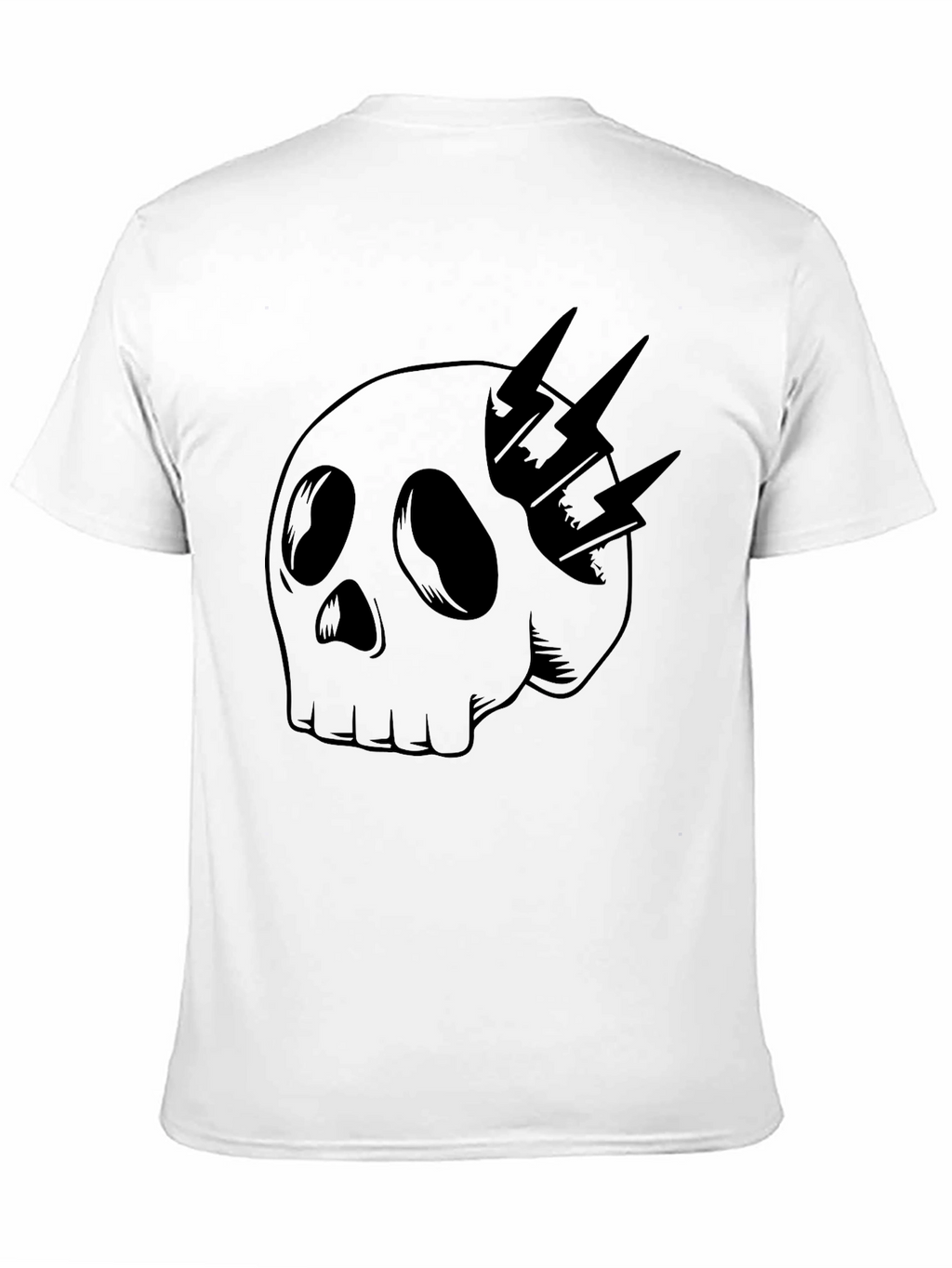 Skull & Lightning Bolt Graphic Tee - Black