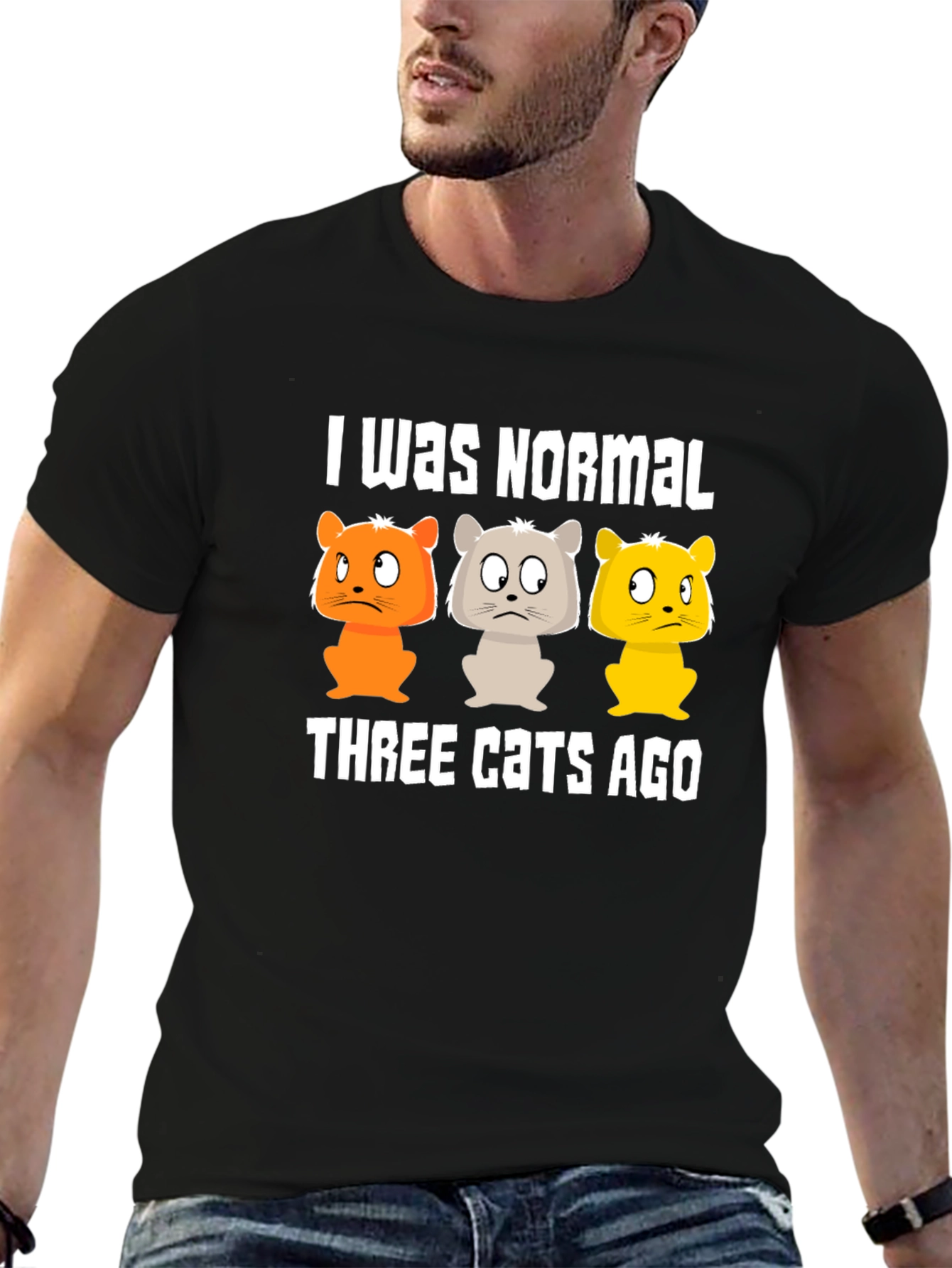 Funny Cat Lover T-Shirt - I Was Normal Three Cats Ago