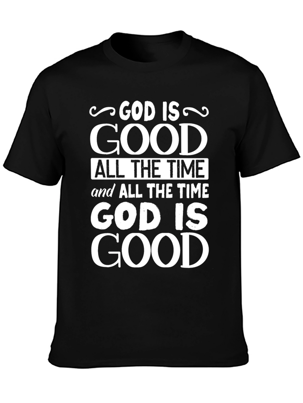 God is Good Graphic Print Black T-Shirt