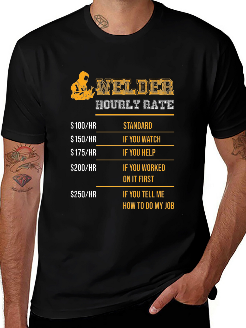 Welder Hourly Rate Novelty Graphic T-Shirt