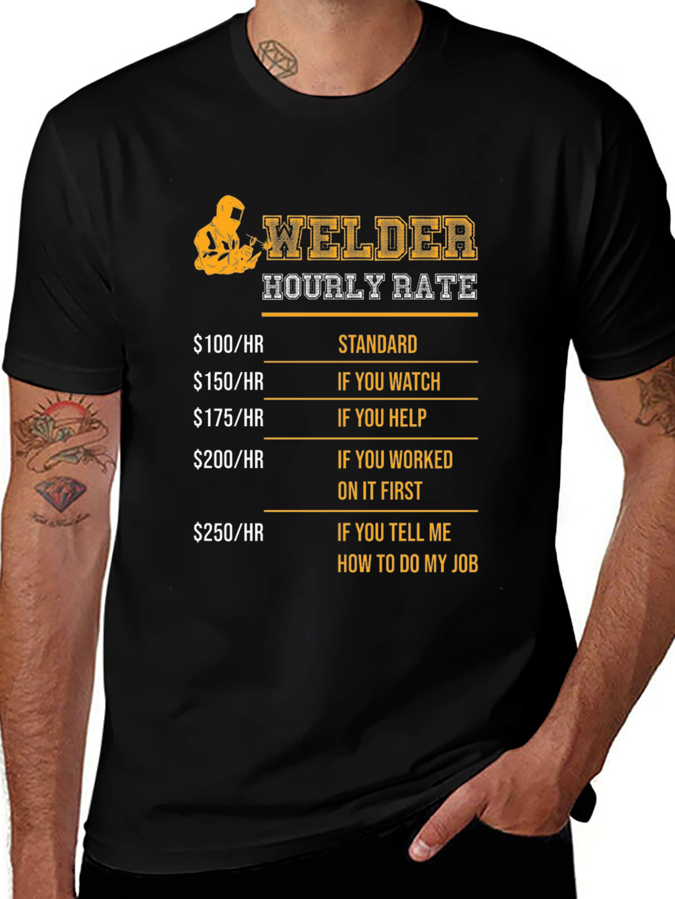 Welder Hourly Rate Novelty Graphic T-Shirt