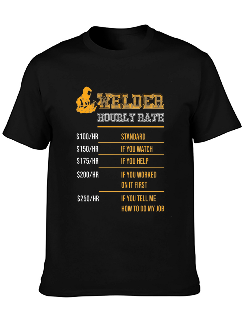Welder Hourly Rate Novelty Graphic T-Shirt