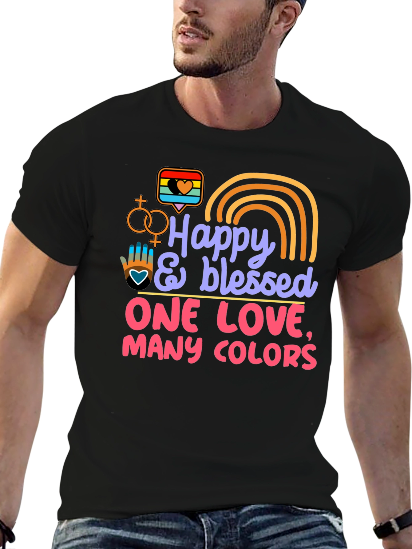 Happy & Blessed Pride T-Shirt - One Love Many Colors