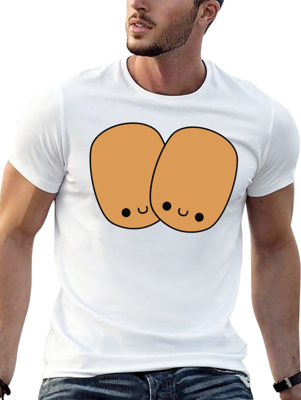 Cute Potato Duo Black T-Shirt