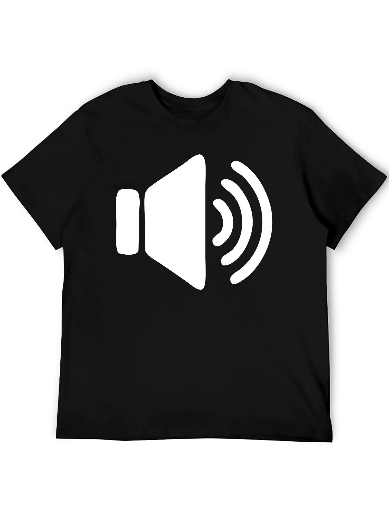 Black T-Shirt with Speaker Volume Graphic