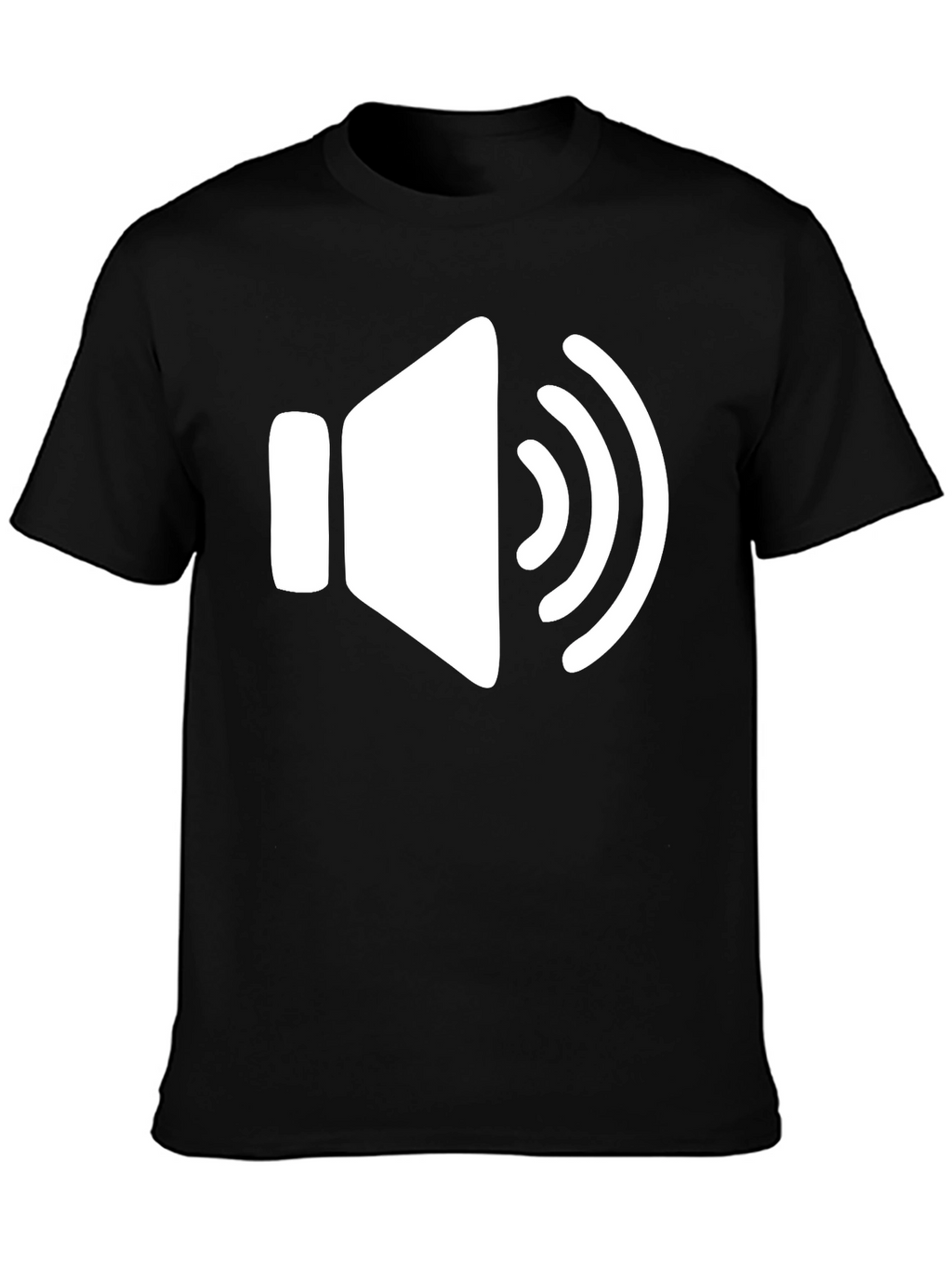 Black T-Shirt with Speaker Volume Graphic
