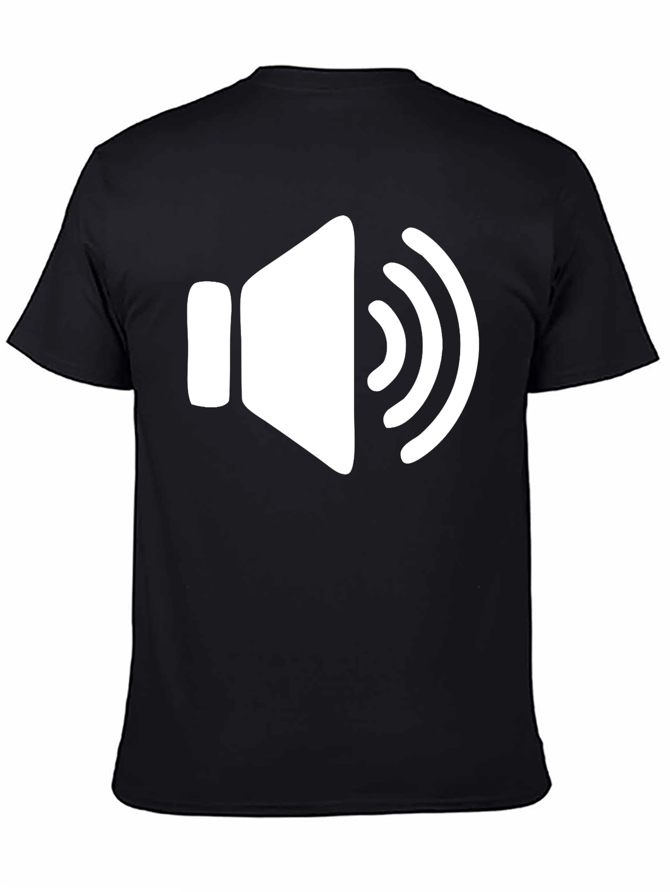 Black T-Shirt with Speaker Volume Graphic