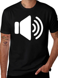 Black T-Shirt with Speaker Volume Graphic
