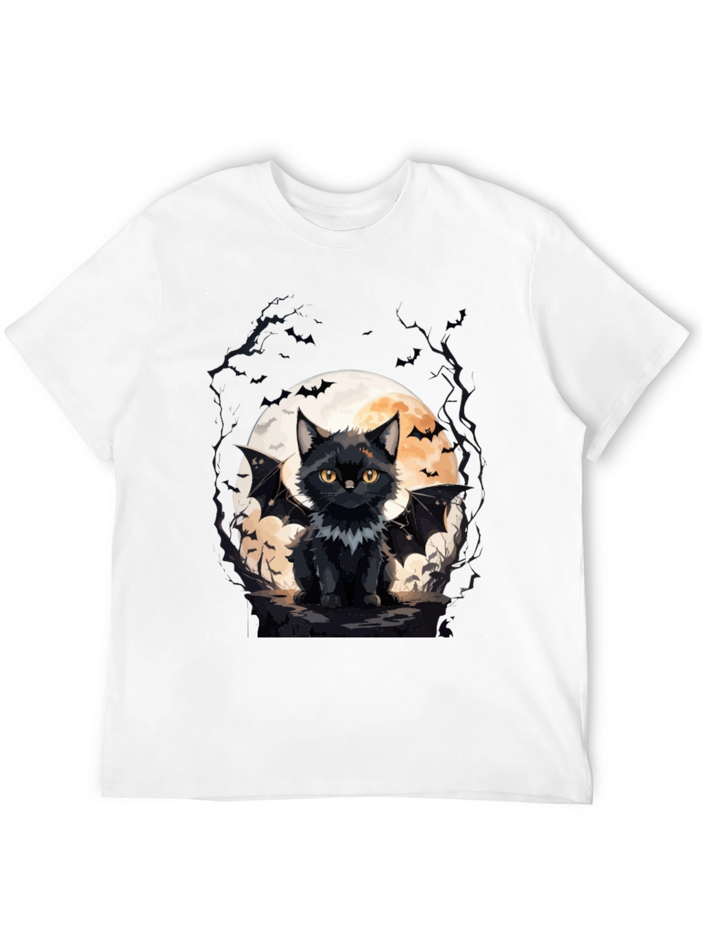 Bat Cat Halloween T-Shirt
