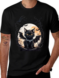 Bat Cat Halloween T-Shirt