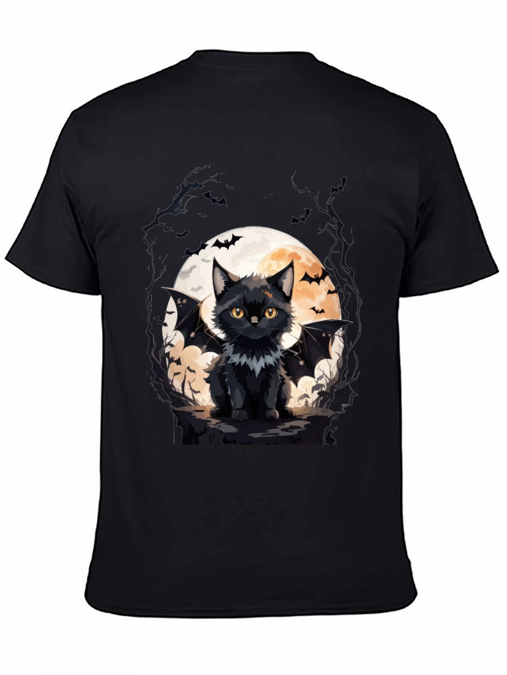 Bat Cat Halloween T-Shirt