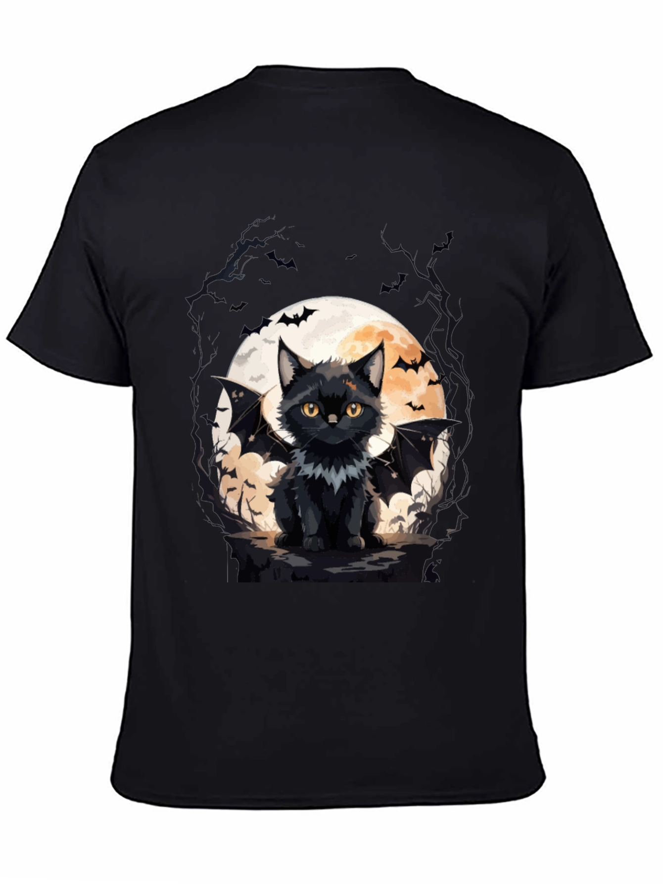 Bat Cat Halloween T-Shirt