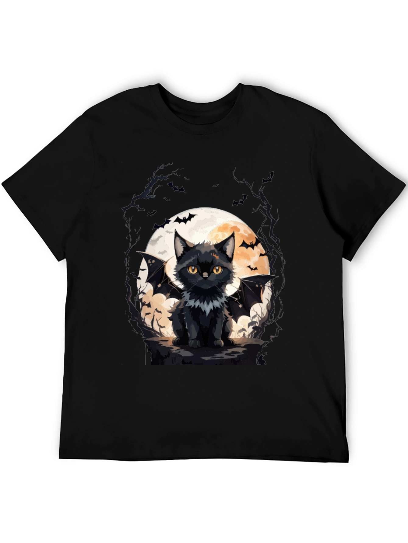 Bat Cat Halloween T-Shirt