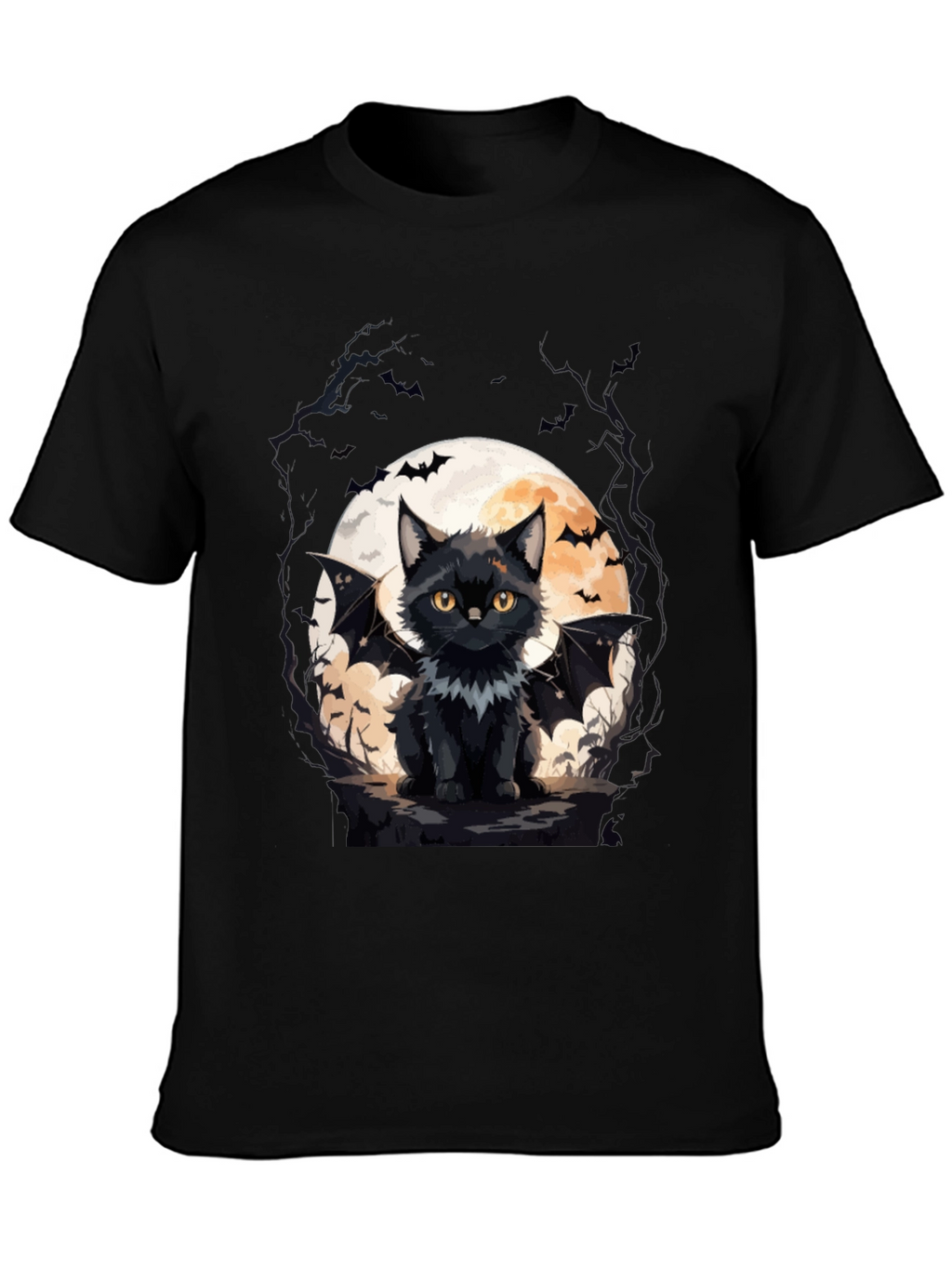 Bat Cat Halloween T-Shirt